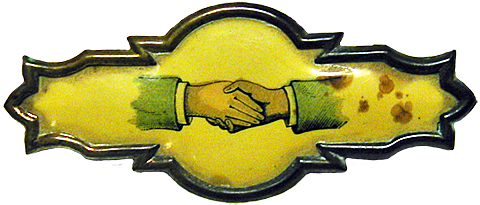hand-in-hand lapel pin.