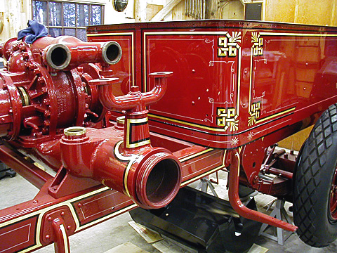 Pump and hose body of 1926 Maxim fire engine